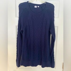 Cable Knit Sweater Navy Gap